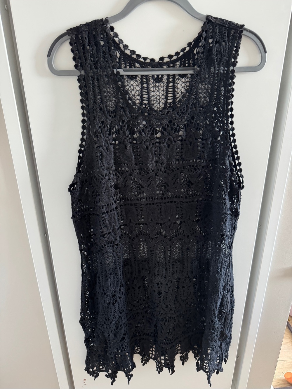 NEW from Ibiza Black Crochet swim cover up handmade